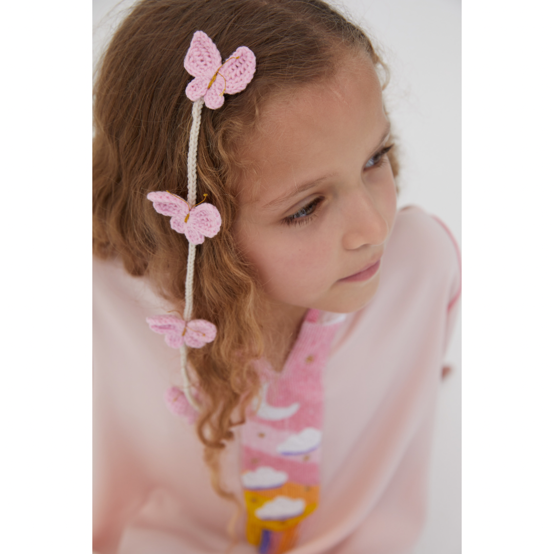 Butterfly crochet hair clip