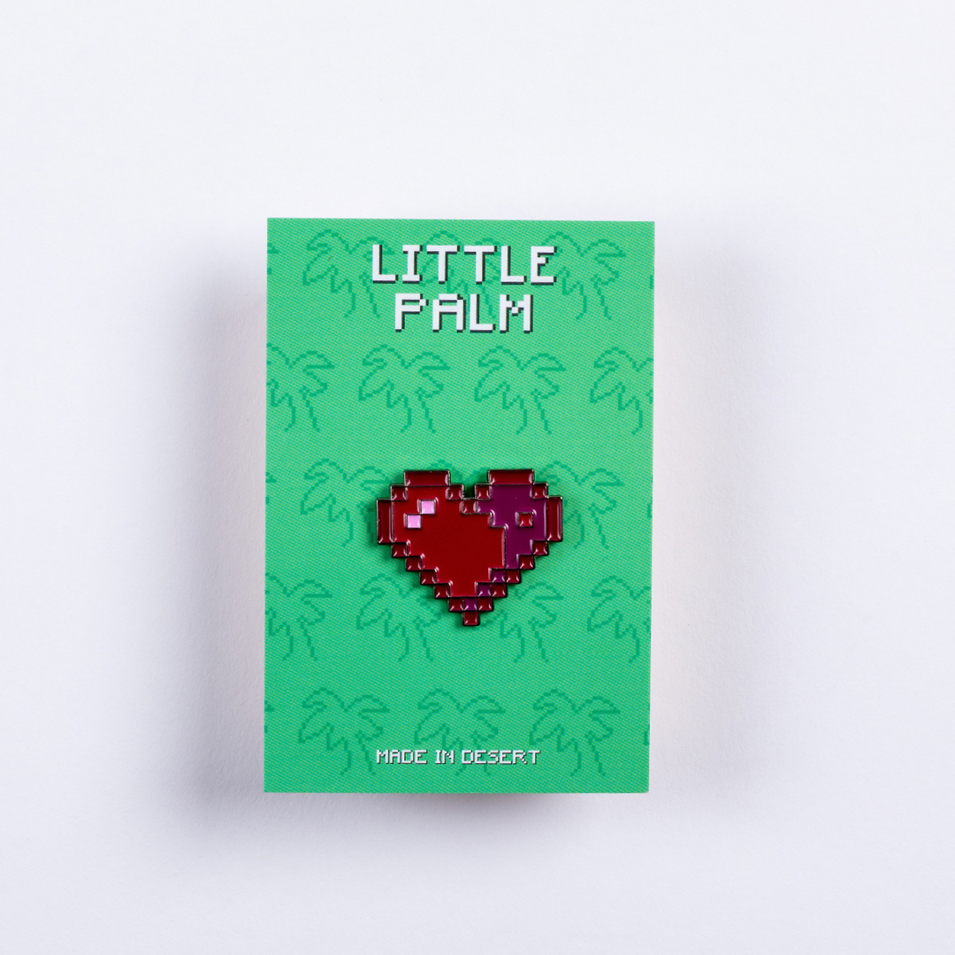 Pixelated heart pin